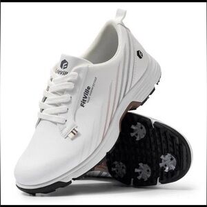 FitVille Men's White golf Shoes